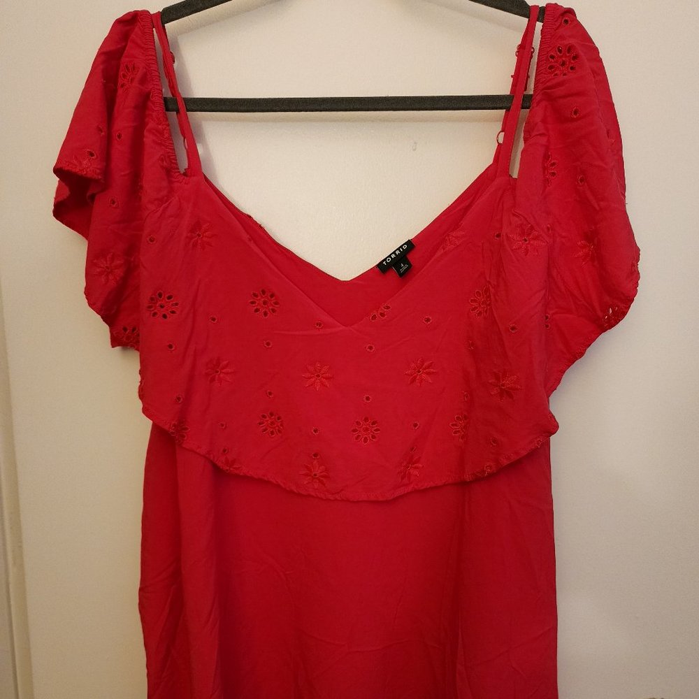 Torrid Plus Size Womens Cold Shoulder Blouse